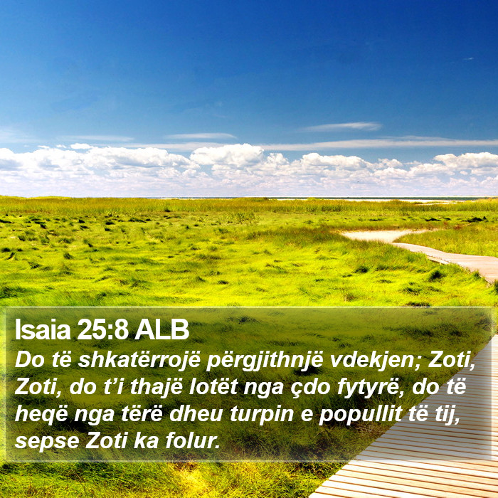Isaia 25:8 ALB Bible Study