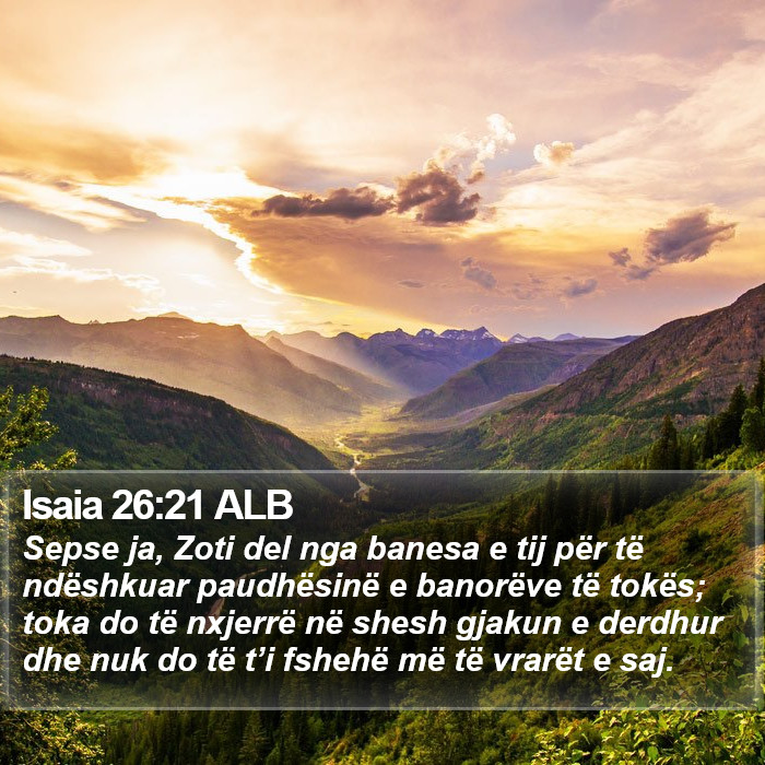 Isaia 26:21 ALB Bible Study