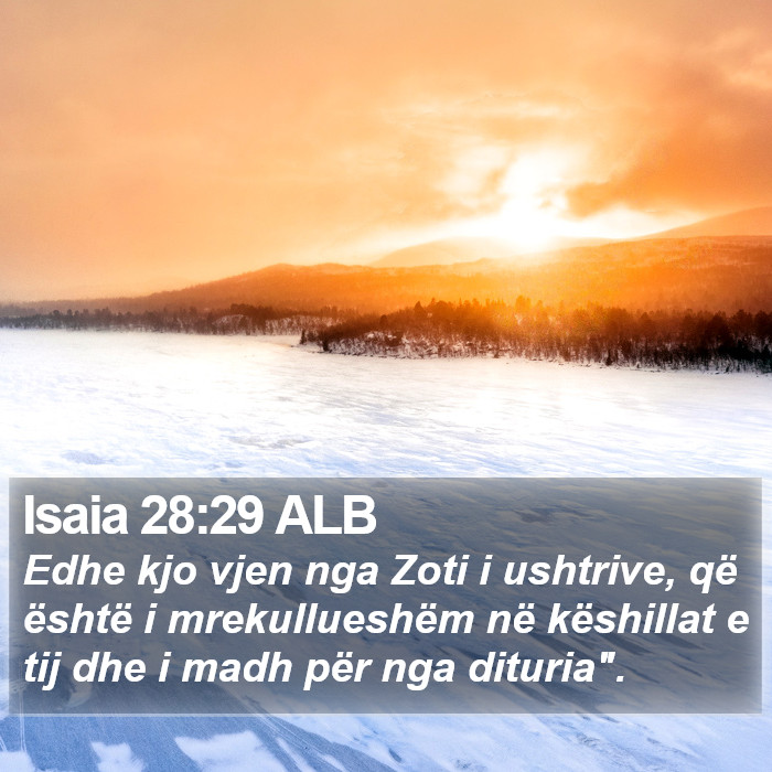 Isaia 28:29 ALB Bible Study