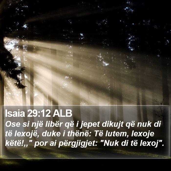 Isaia 29:12 ALB Bible Study