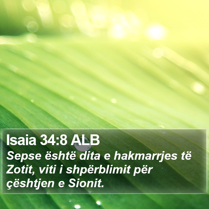 Isaia 34:8 ALB Bible Study