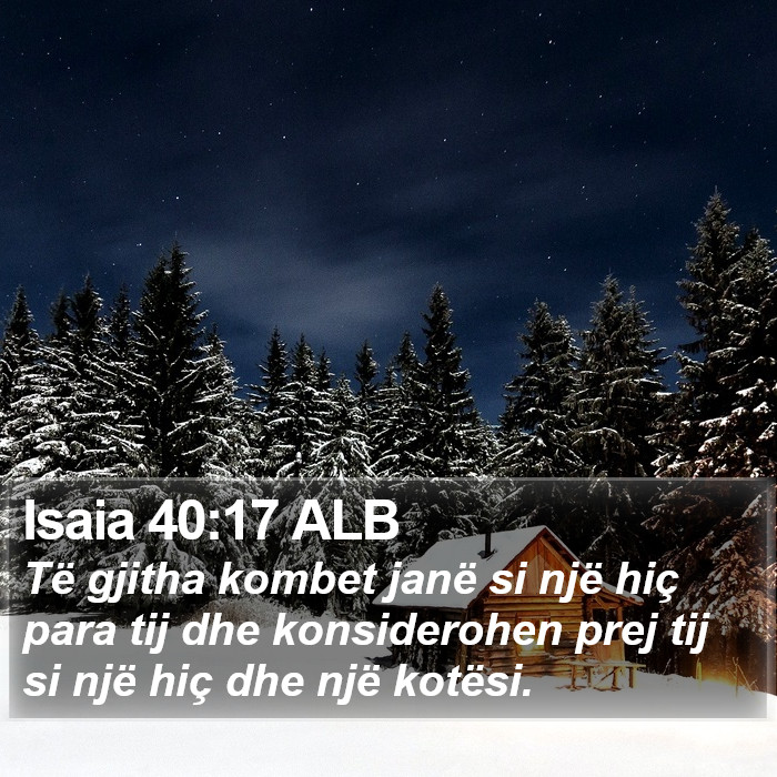 Isaia 40:17 ALB Bible Study
