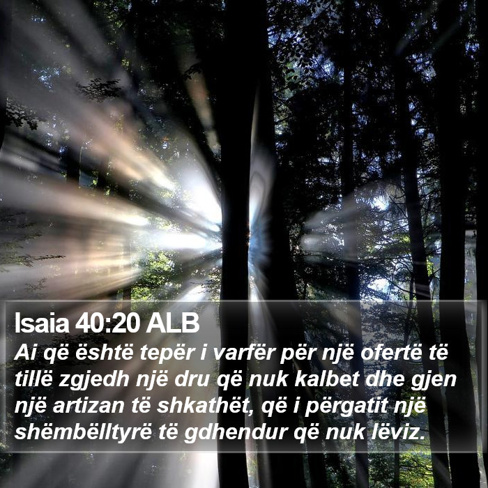 Isaia 40:20 ALB Bible Study