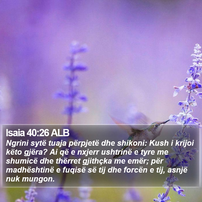 Isaia 40:26 ALB Bible Study