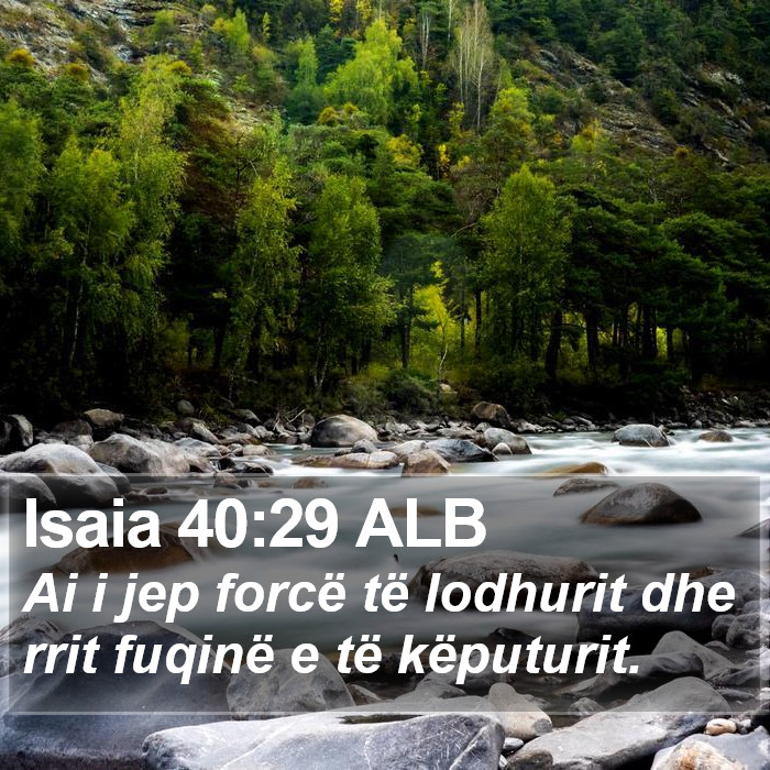 Isaia 40:29 ALB Bible Study
