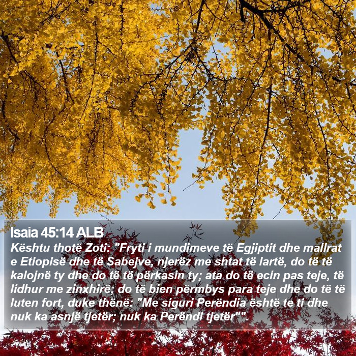 Isaia 45:14 ALB Bible Study
