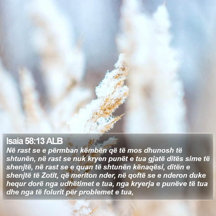 Isaia 58:13 ALB Bible Study