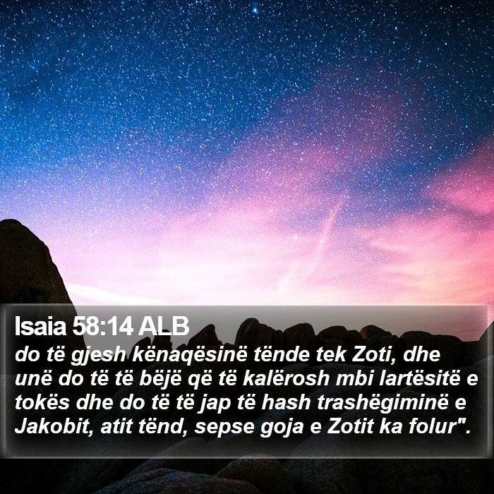 Isaia 58:14 ALB Bible Study