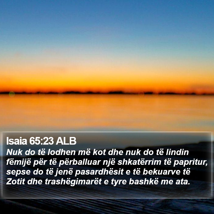 Isaia 65:23 ALB Bible Study