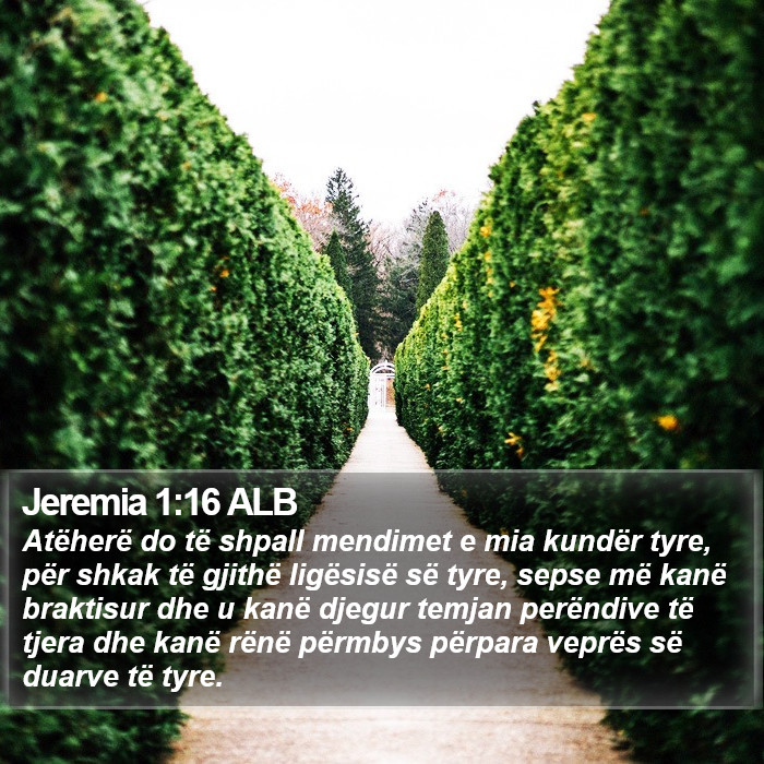 Jeremia 1:16 ALB Bible Study