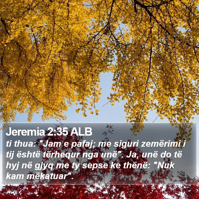 Jeremia 2:35 ALB Bible Study