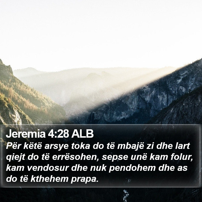 Jeremia 4:28 ALB Bible Study