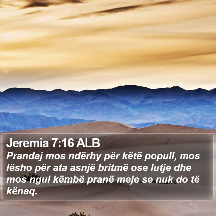 Jeremia 7:16 ALB Bible Study