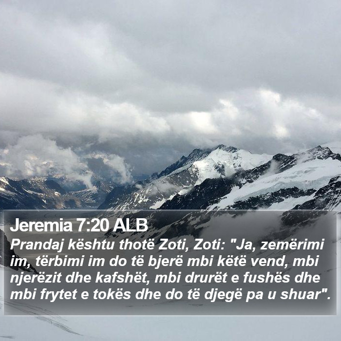 Jeremia 7:20 ALB Bible Study