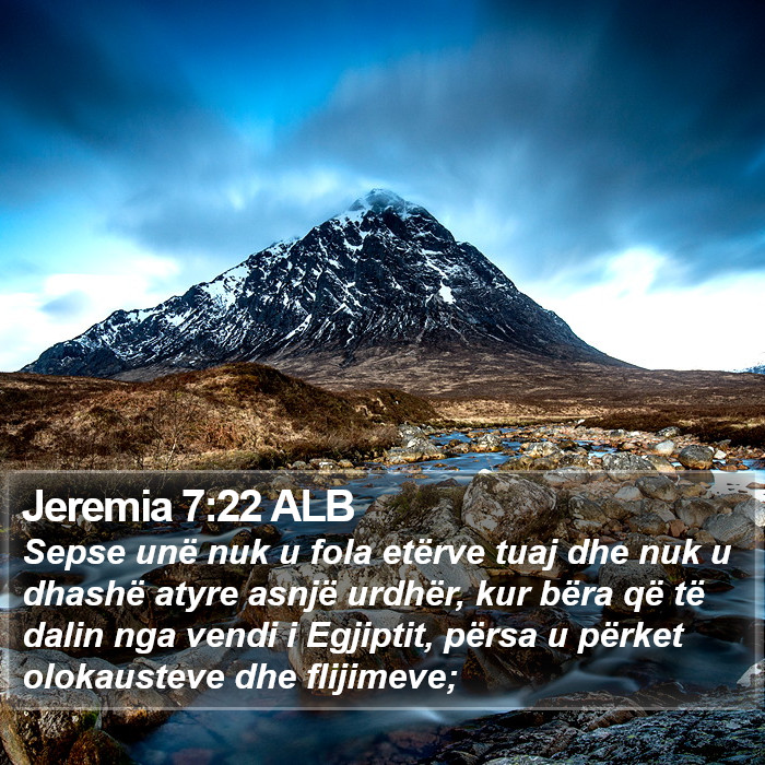 Jeremia 7:22 ALB Bible Study