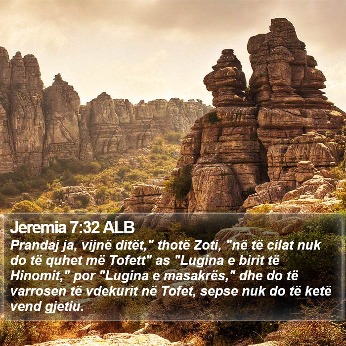 Jeremia 7:32 ALB Bible Study