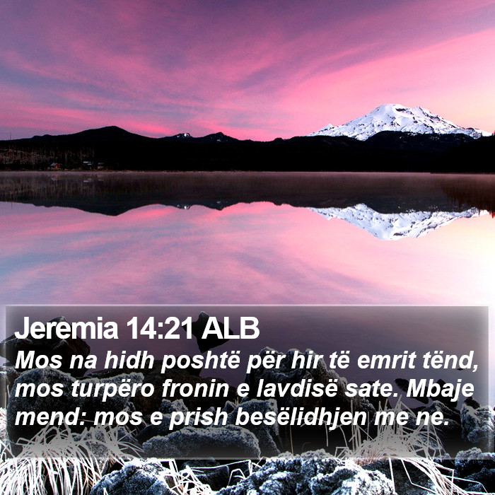 Jeremia 14:21 ALB Bible Study