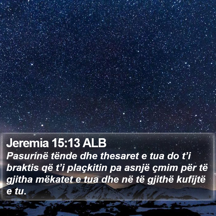 Jeremia 15:13 ALB Bible Study