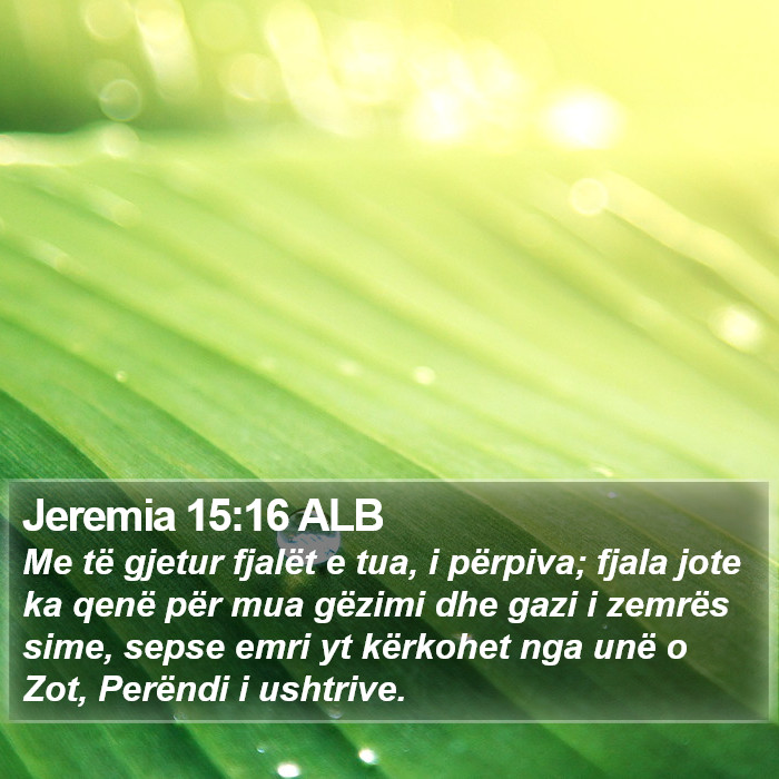 Jeremia 15:16 ALB Bible Study