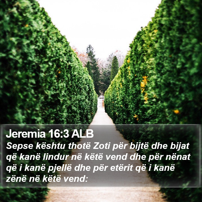 Jeremia 16:3 ALB Bible Study