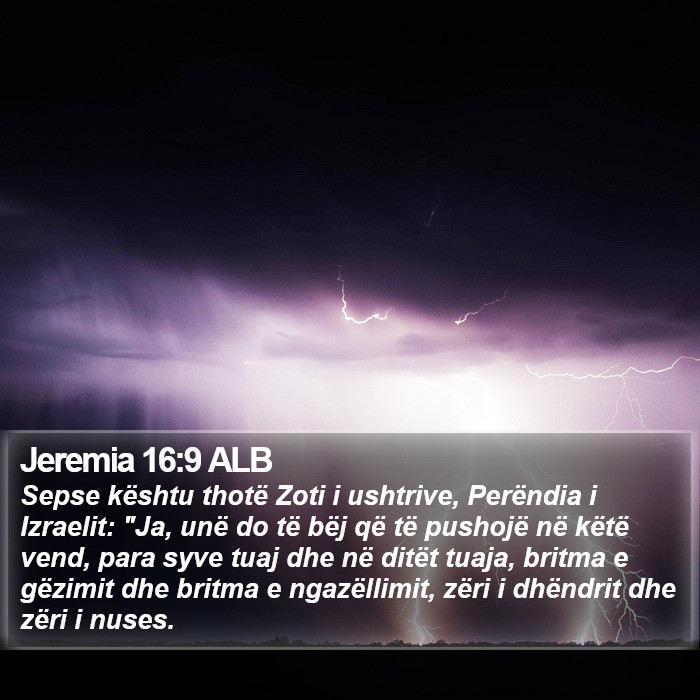 Jeremia 16:9 ALB Bible Study