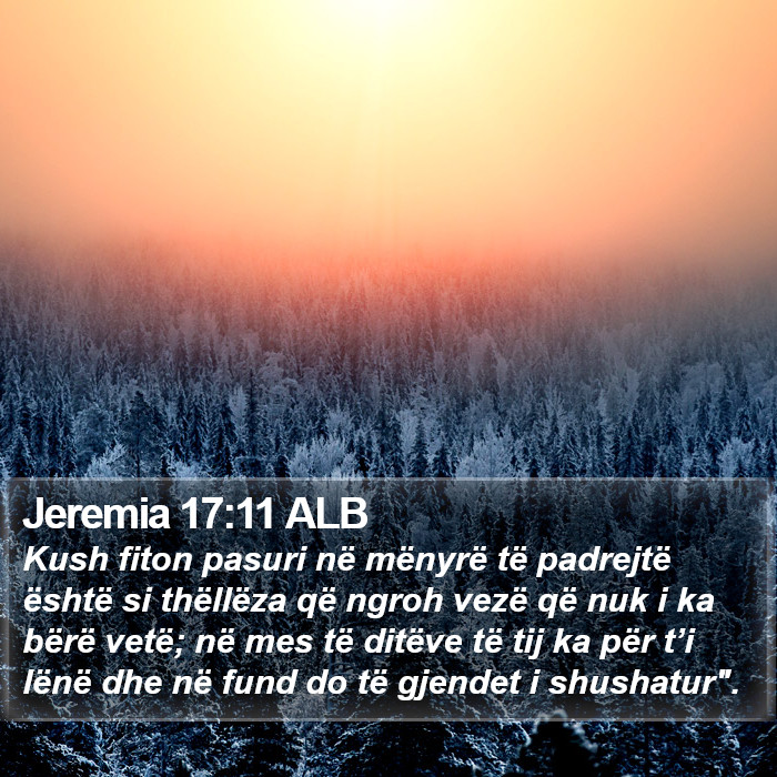 Jeremia 17:11 ALB Bible Study