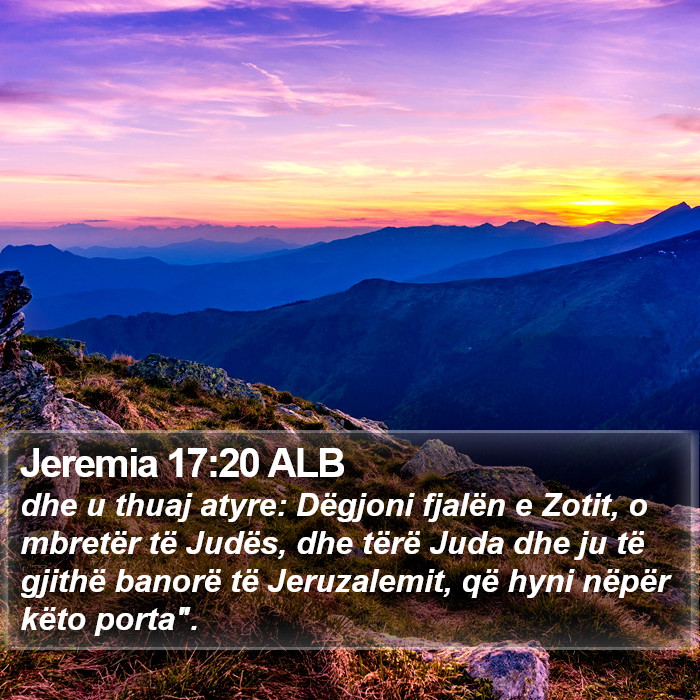 Jeremia 17:20 ALB Bible Study