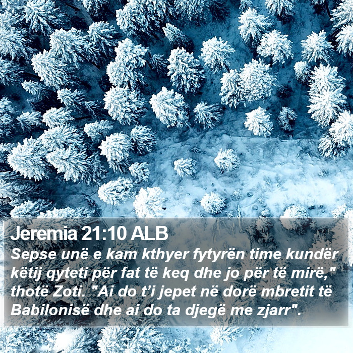 Jeremia 21:10 ALB Bible Study