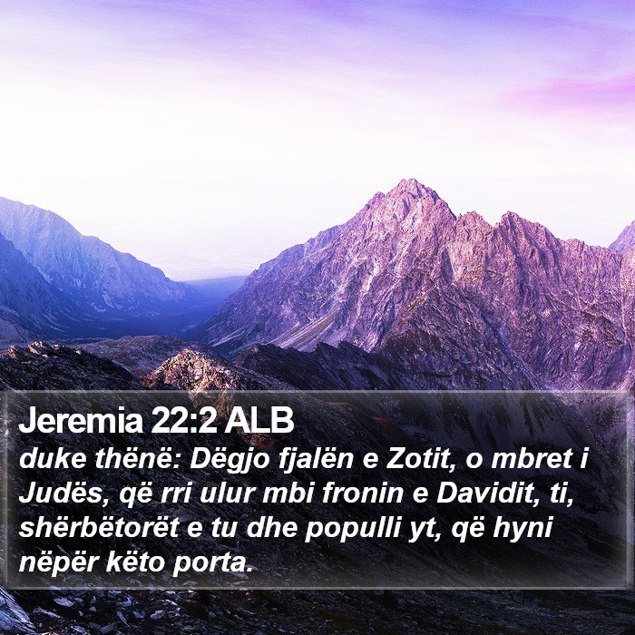 Jeremia 22:2 ALB Bible Study