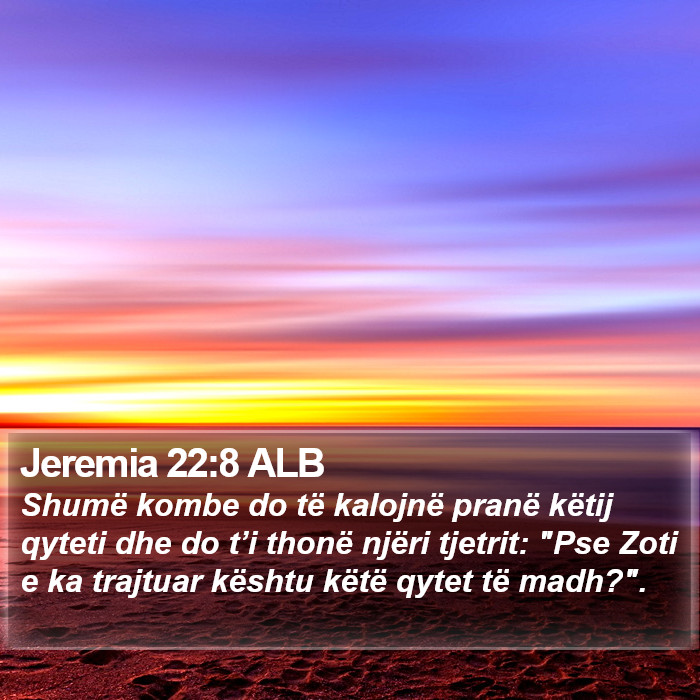 Jeremia 22:8 ALB Bible Study