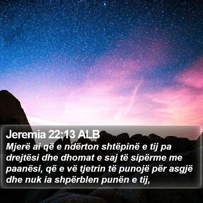 Jeremia 22:13 ALB Bible Study