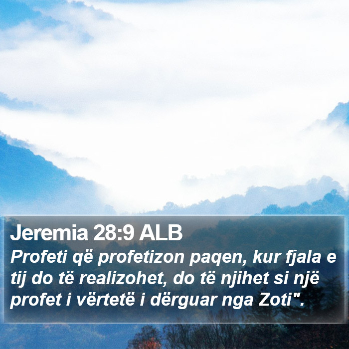 Jeremia 28:9 ALB Bible Study