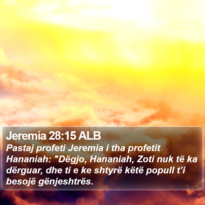Jeremia 28:15 ALB Bible Study