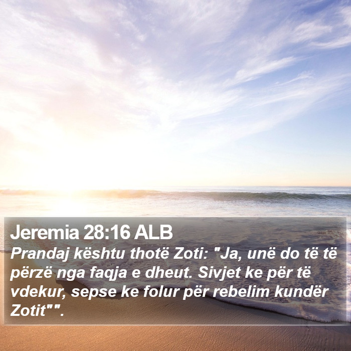 Jeremia 28:16 ALB Bible Study