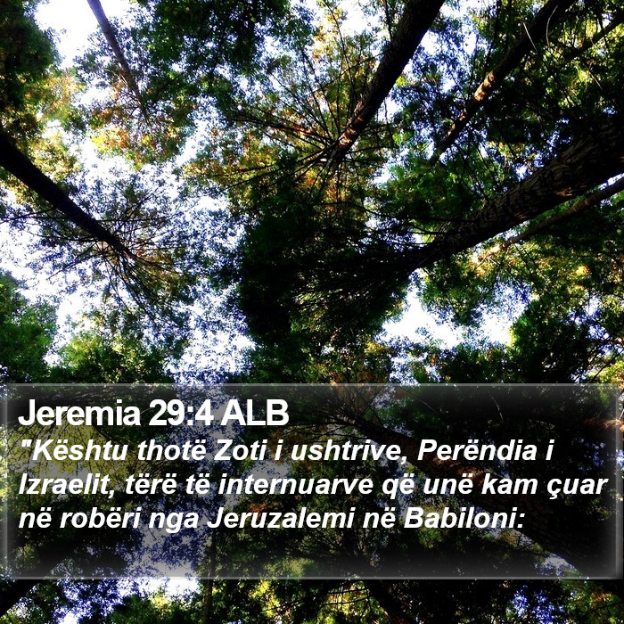 Jeremia 29:4 ALB Bible Study