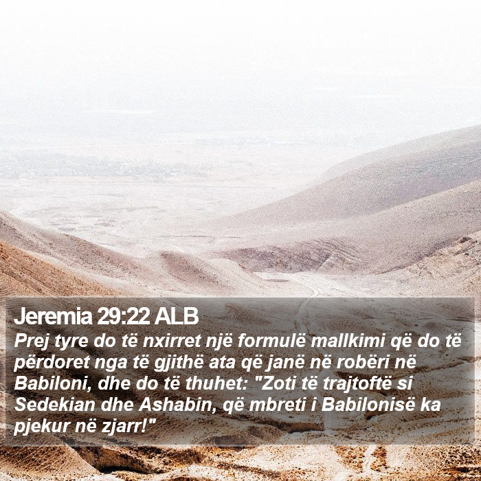 Jeremia 29:22 ALB Bible Study