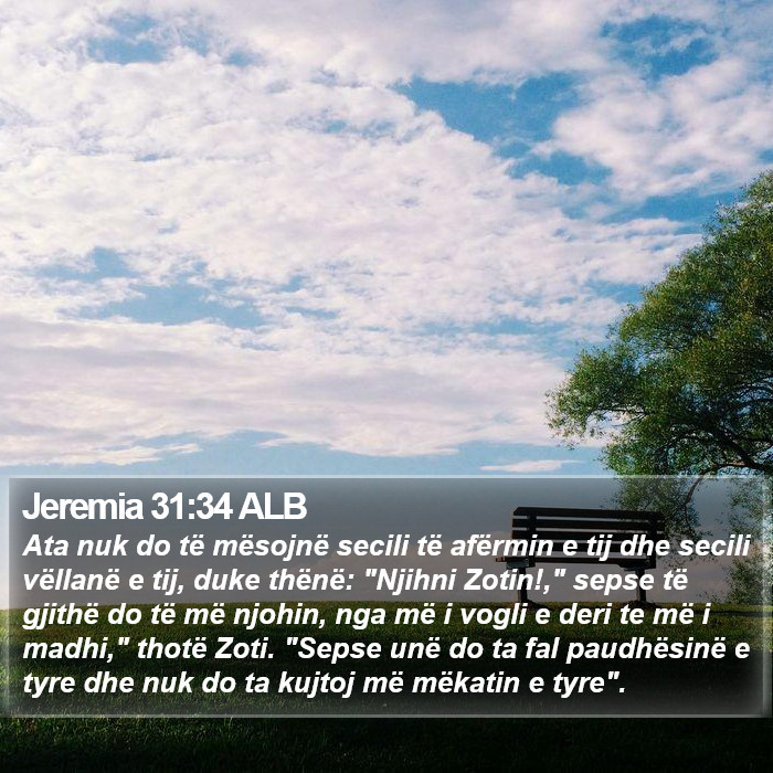 Jeremia 31:34 ALB Bible Study