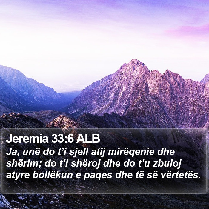 Jeremia 33:6 ALB Bible Study