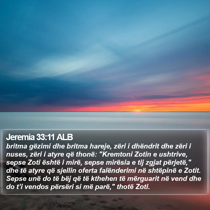 Jeremia 33:11 ALB Bible Study