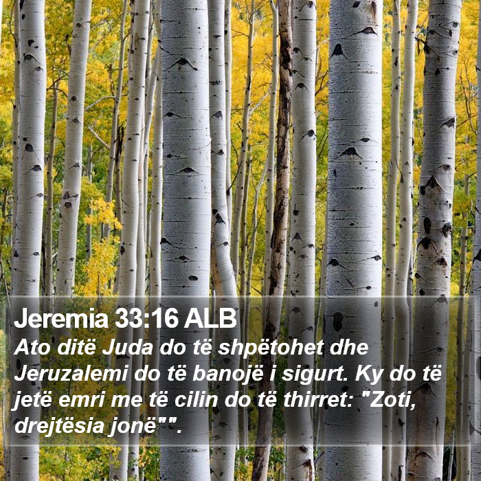 Jeremia 33:16 ALB Bible Study