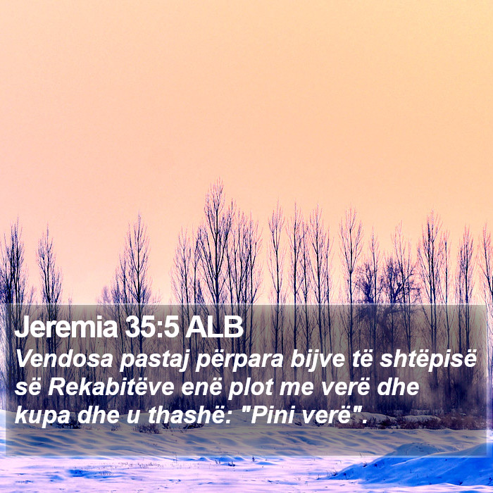 Jeremia 35:5 ALB Bible Study
