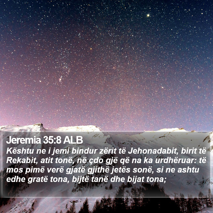 Jeremia 35:8 ALB Bible Study