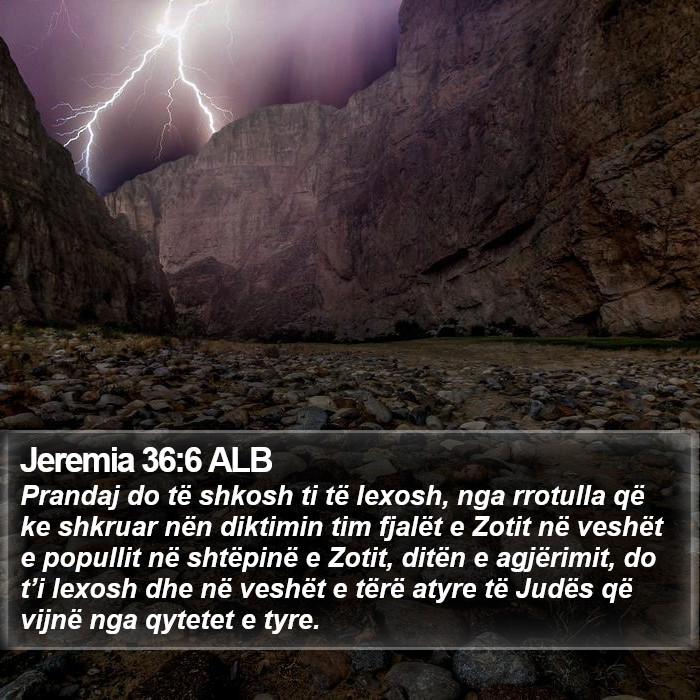 Jeremia 36:6 ALB Bible Study