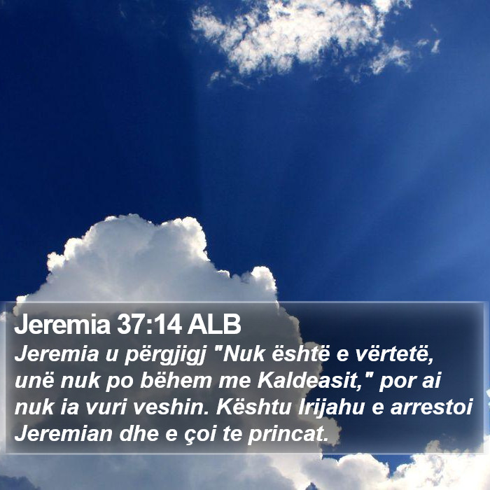 Jeremia 37:14 ALB Bible Study