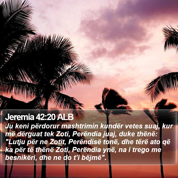 Jeremia 42:20 ALB Bible Study