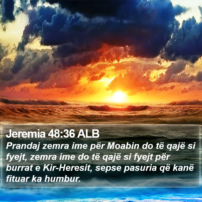 Jeremia 48:36 ALB Bible Study