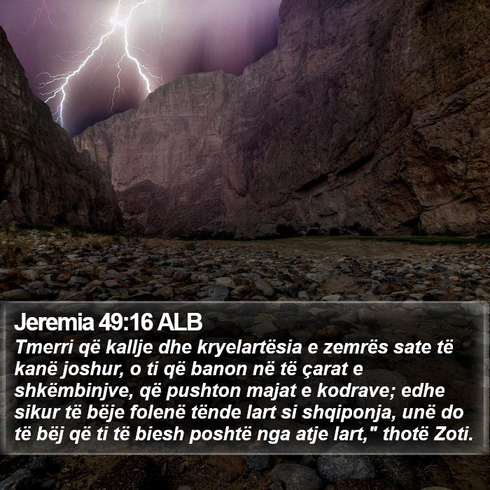 Jeremia 49:16 ALB Bible Study