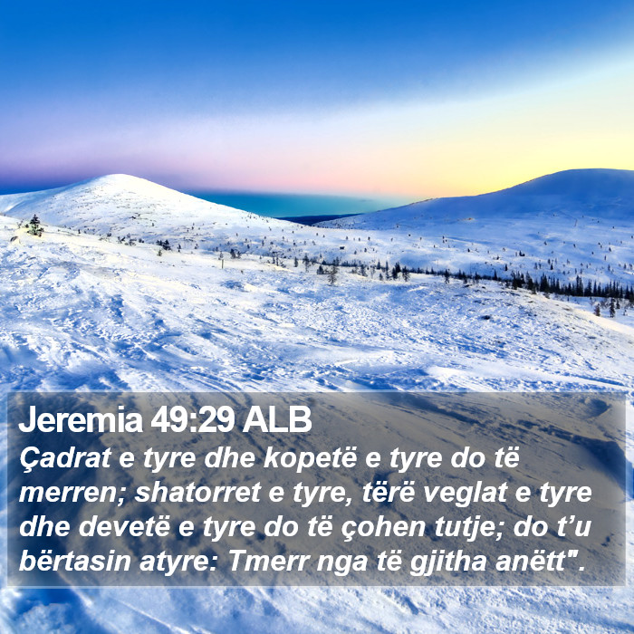 Jeremia 49:29 ALB Bible Study