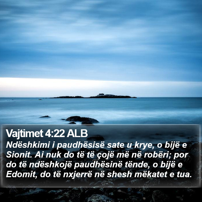 Vajtimet 4:22 ALB Bible Study