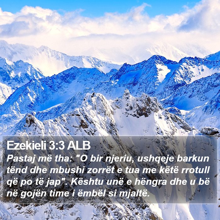 Ezekieli 3:3 ALB Bible Study